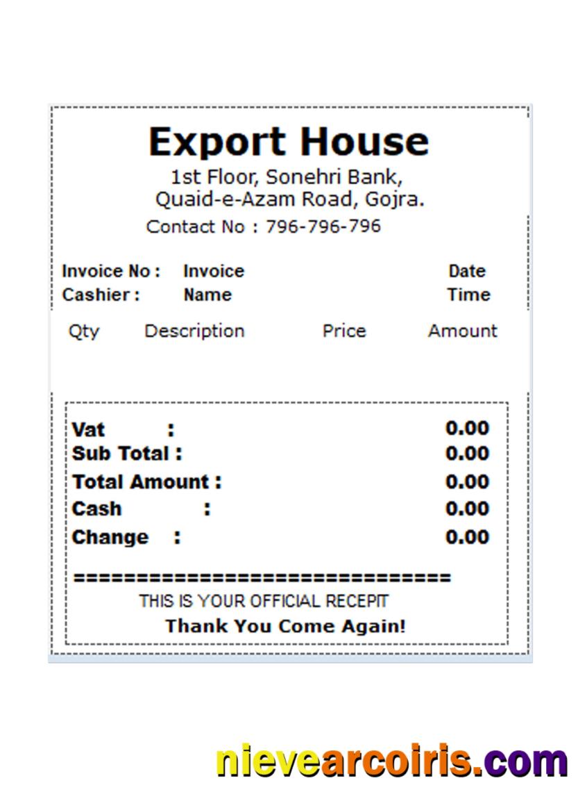 EXPORT HOUSE payment check
